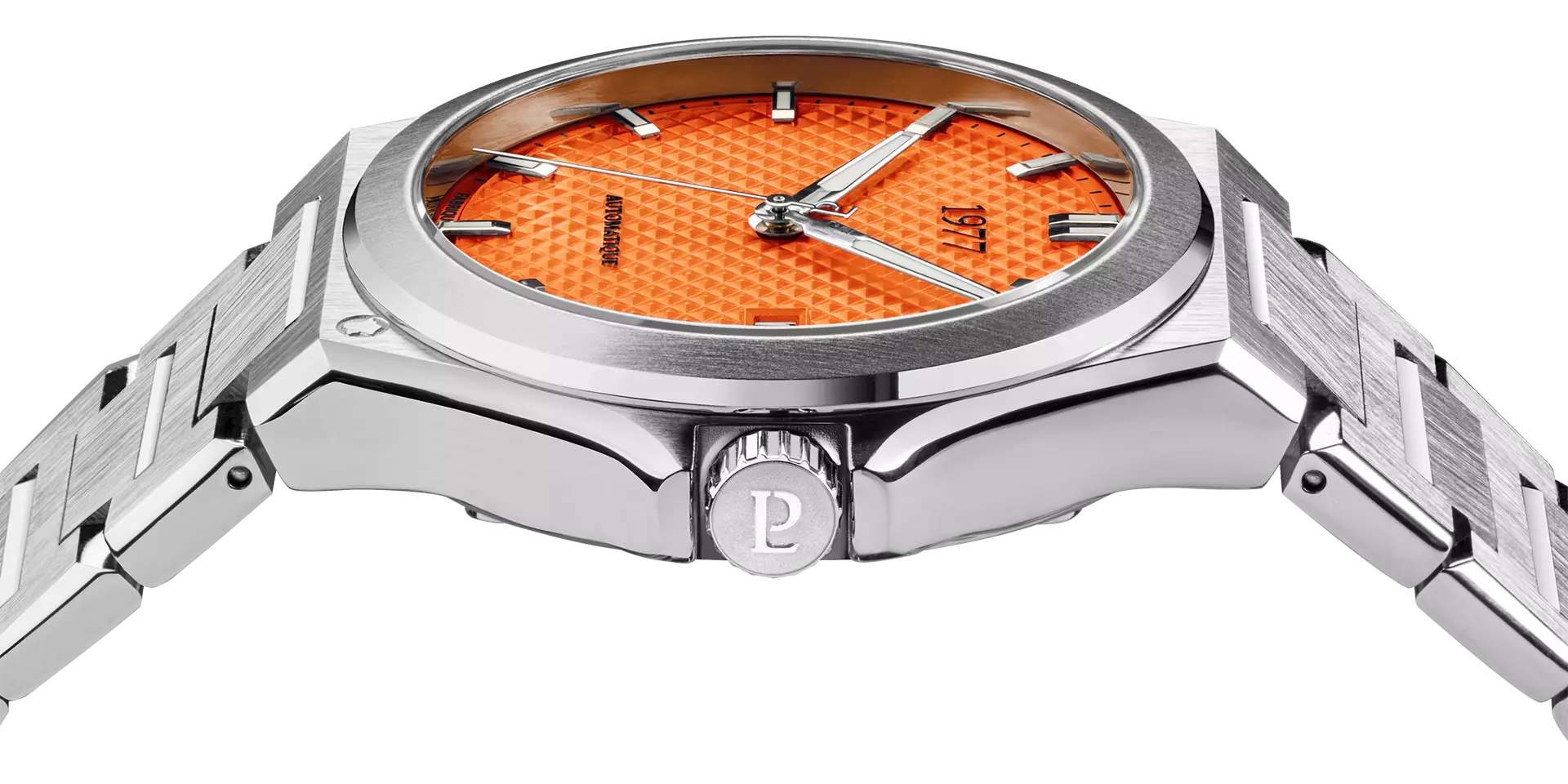 Men Automatic Watch ARSENE Sunray Orange Dial Strap 1977P02181